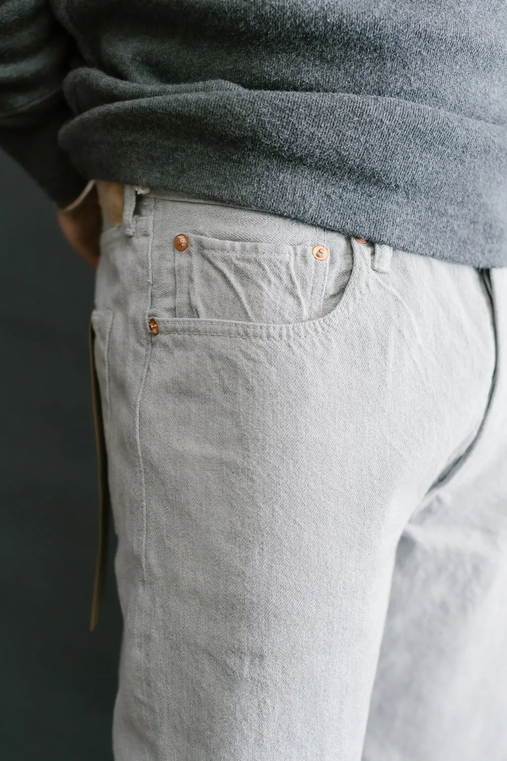 1102G - 12oz Sweat Denim Selvedge Pants - Gray