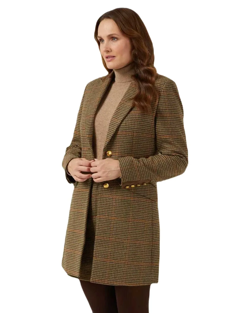 Alan Paine Surrey Mid-Thigh Tweed Coat