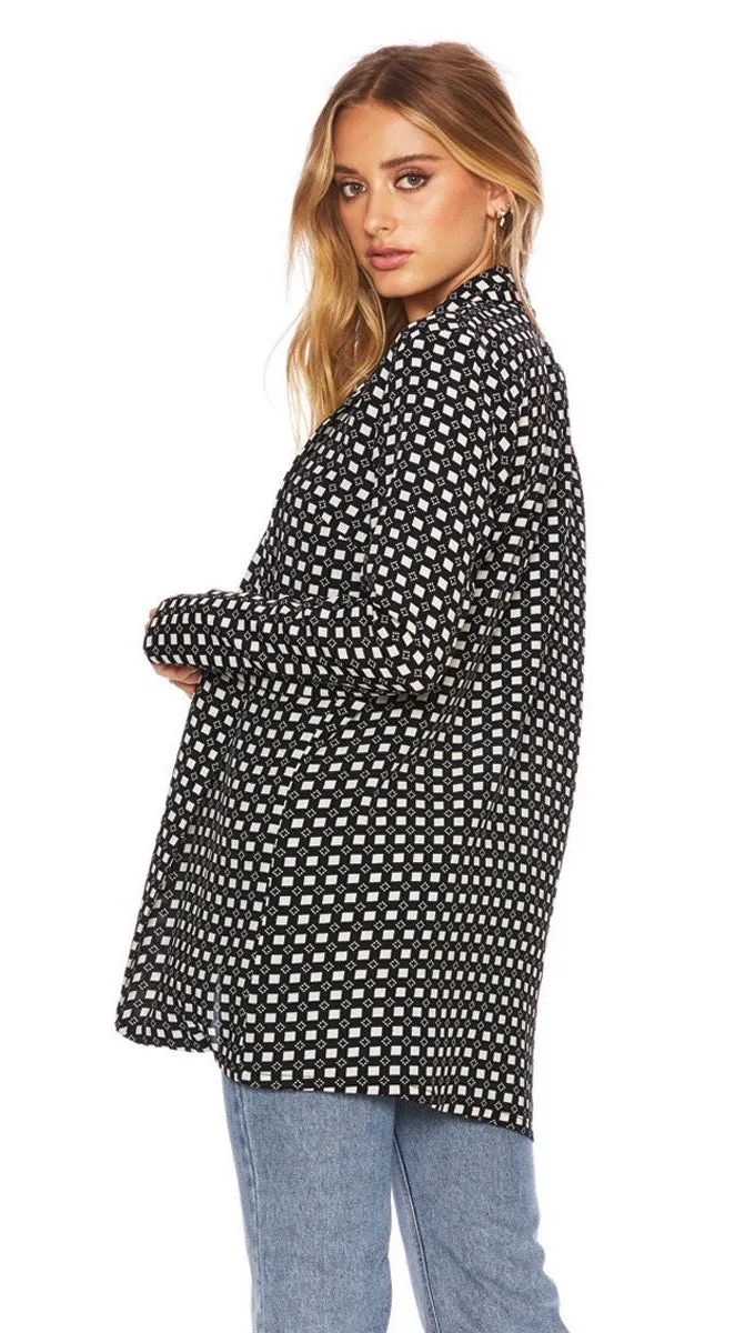 Beach Riot Blake Blazer Checkered Black & White