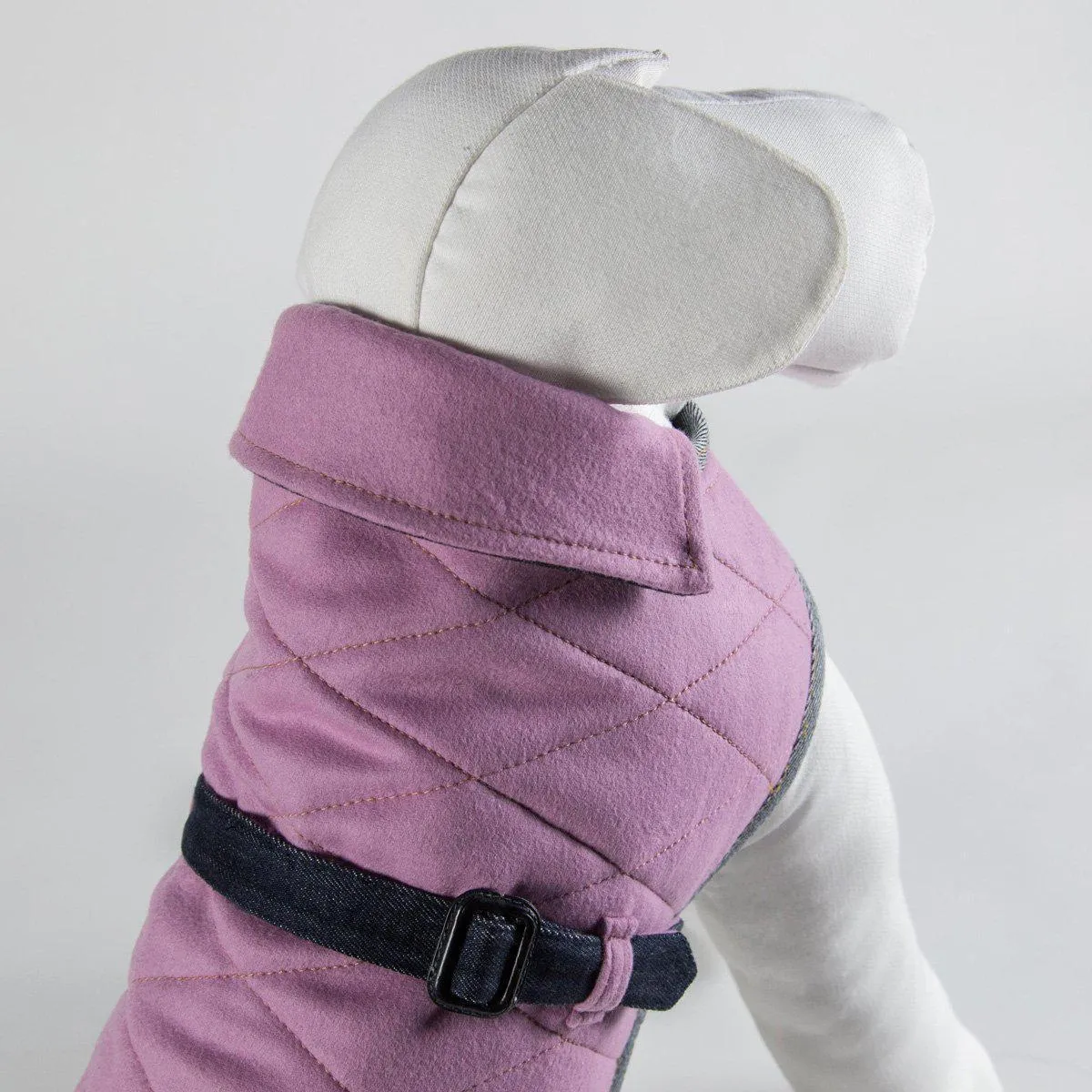 Bespoke Reversible Dog Coat/Raincoat Denim And Pink