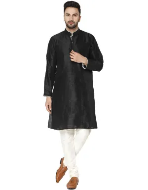 Black Kurta Dhupion Silk Chudidaar