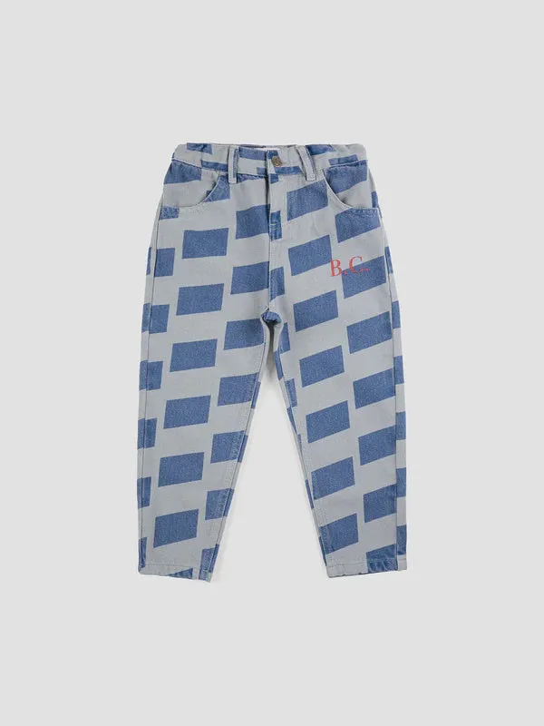 Checker All Over Denim Pants