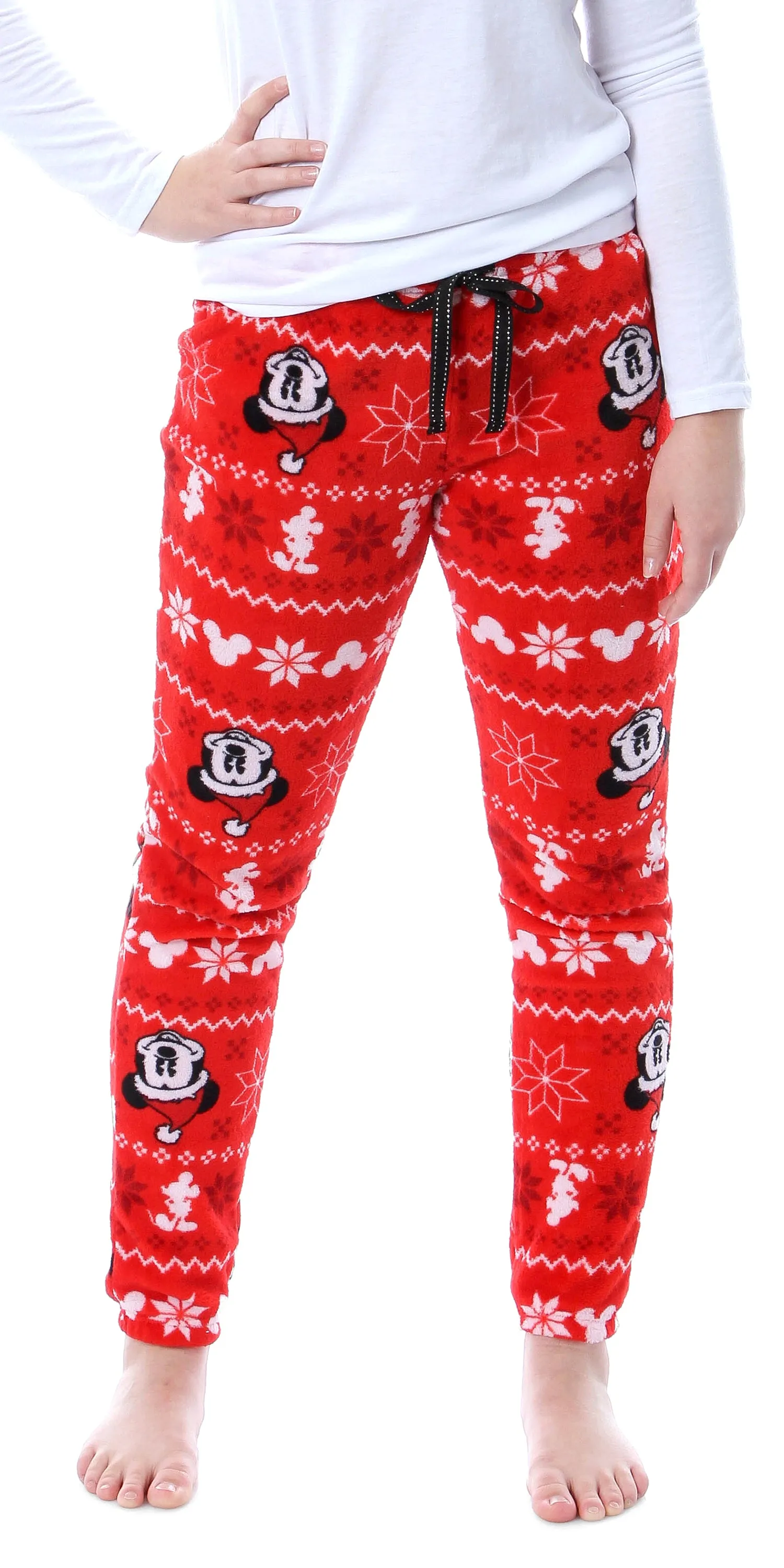 Disney Mickey Mouse Juniors' Fairisle Plush Fleece Sleep Lounge Pajama Pants