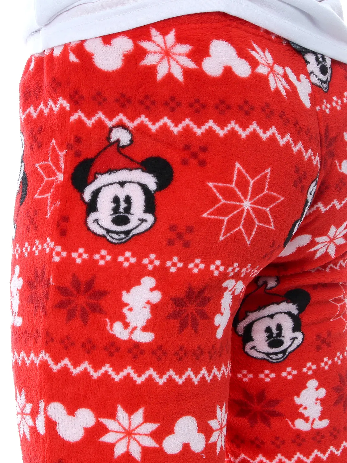 Disney Mickey Mouse Juniors' Fairisle Plush Fleece Sleep Lounge Pajama Pants