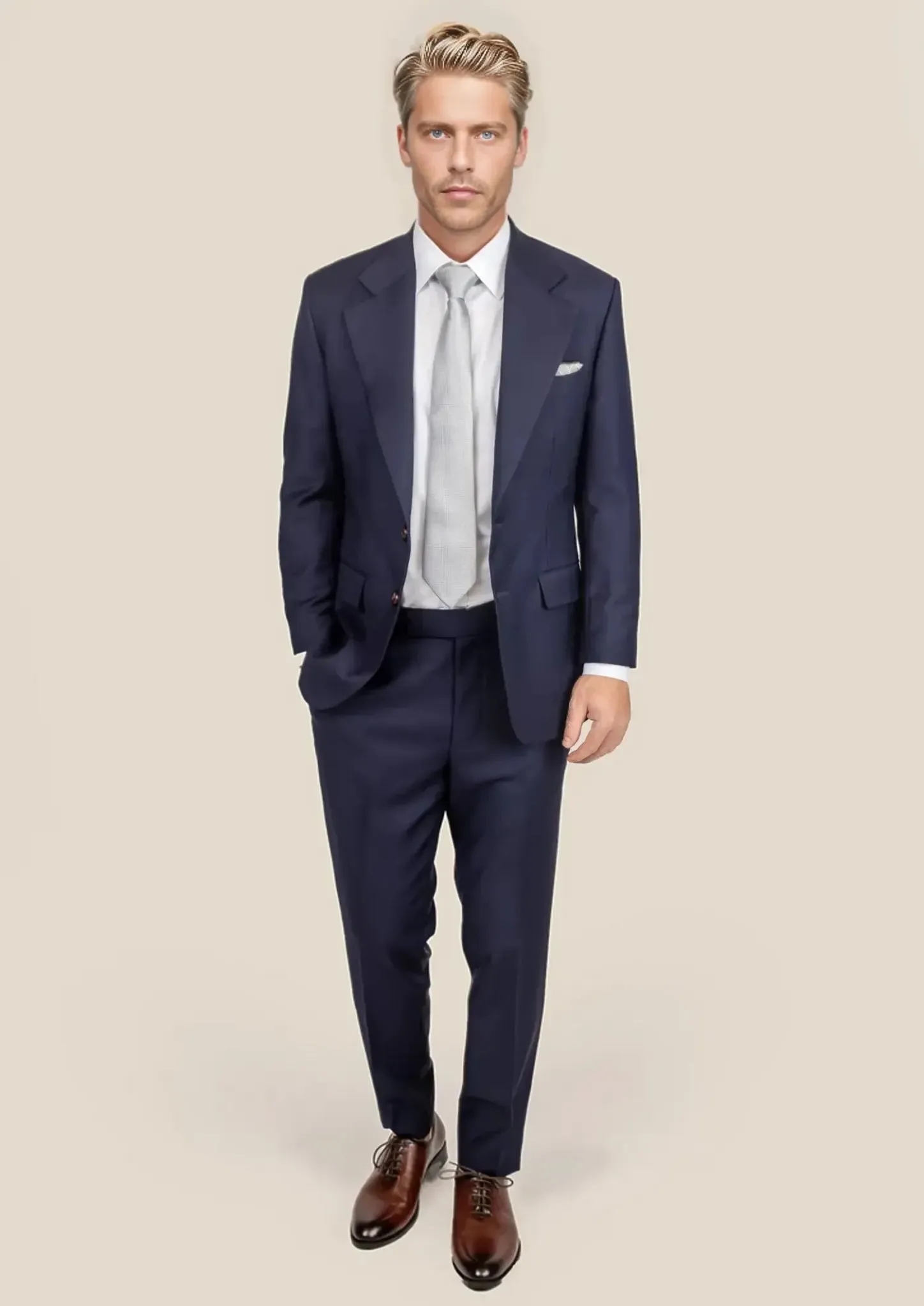 Ellis Stratos Blue Sharkskin Suit