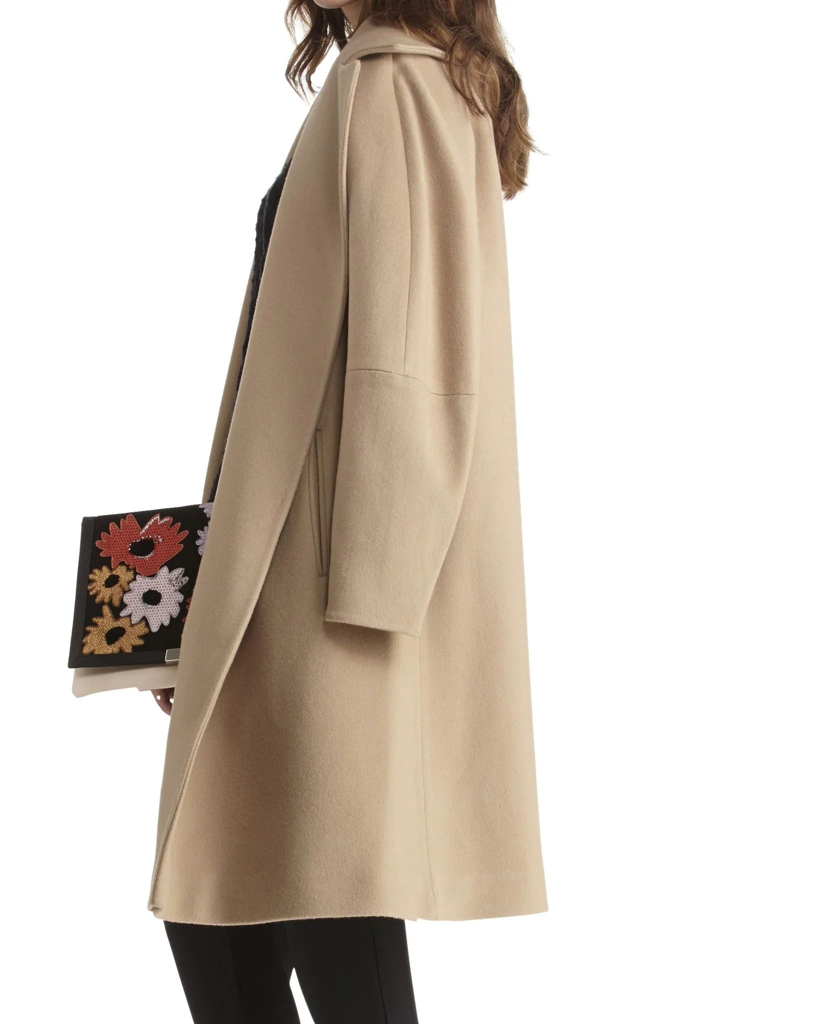 Fleurette Wool Coat with Notch Collar | Camel - FINAL SALE