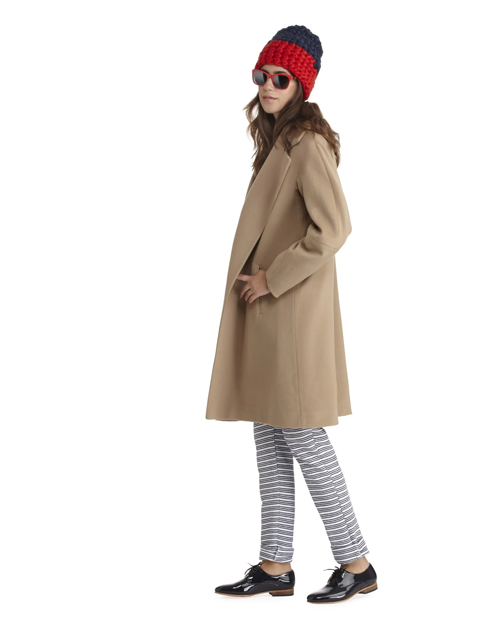 Fleurette Wool Coat with Notch Collar | Camel - FINAL SALE