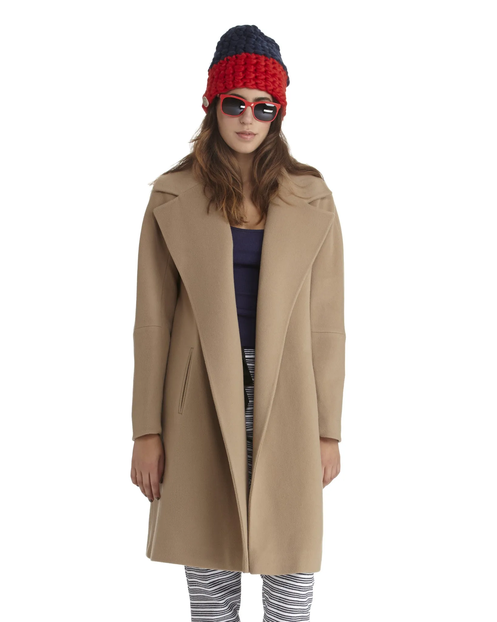 Fleurette Wool Coat with Notch Collar | Camel - FINAL SALE