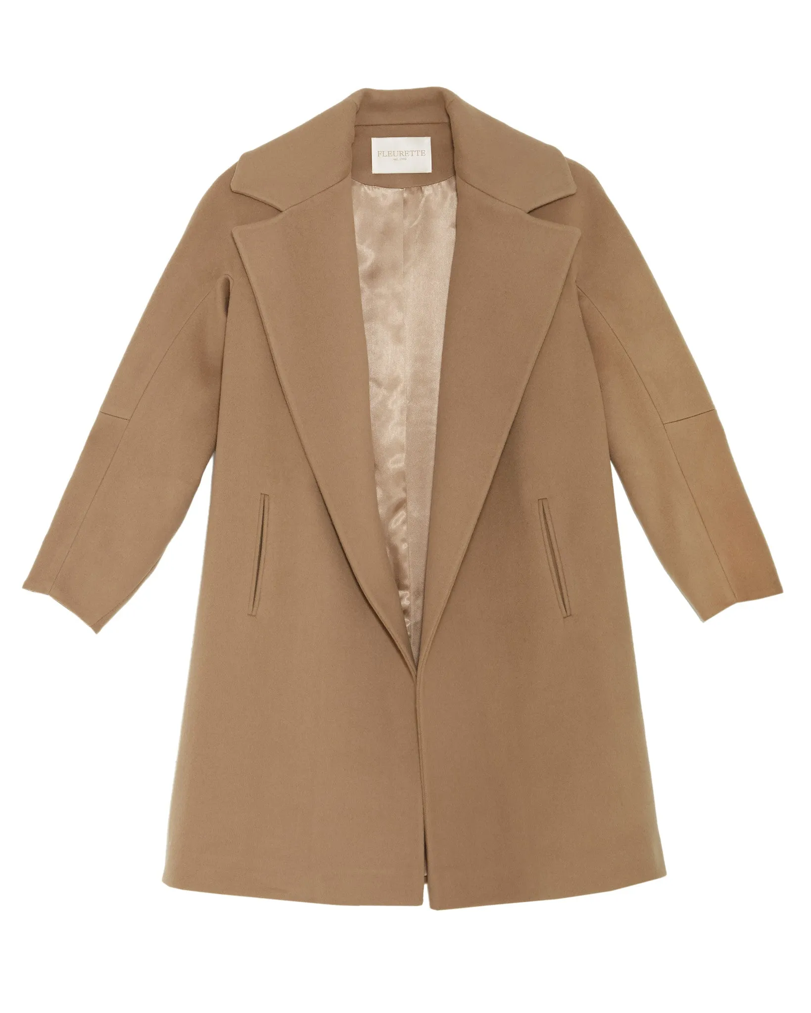 Fleurette Wool Coat with Notch Collar | Camel - FINAL SALE