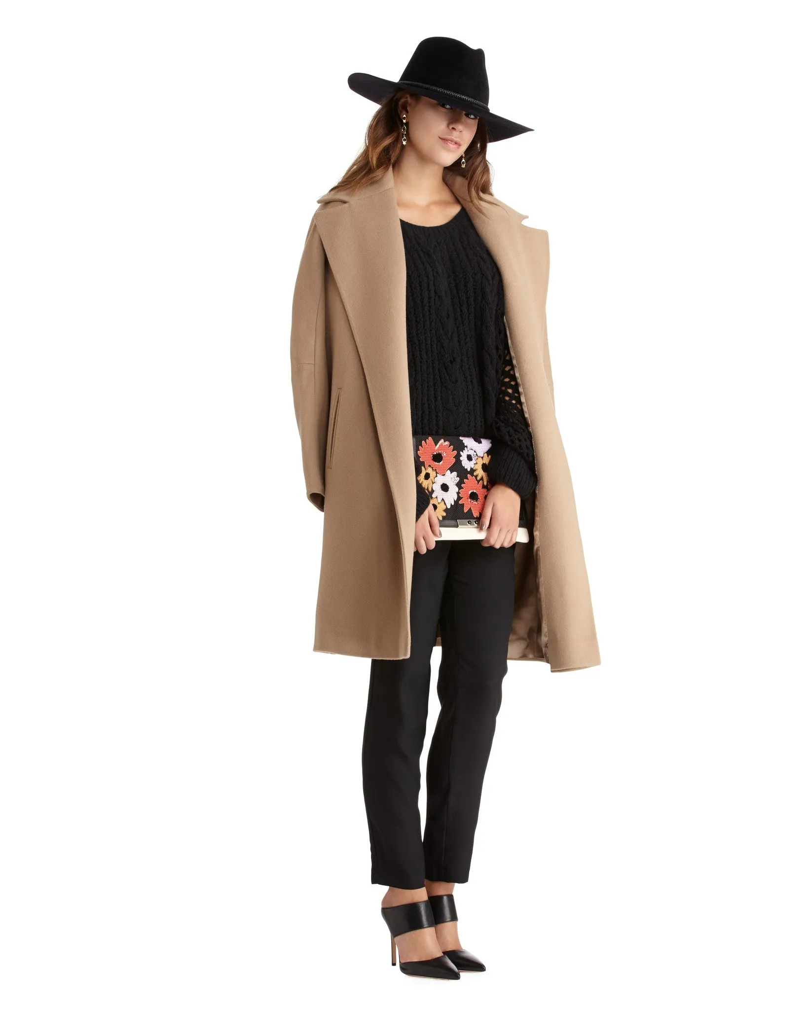 Fleurette Wool Coat with Notch Collar | Camel - FINAL SALE