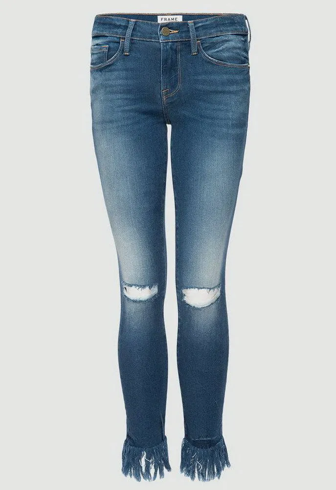 FRAME Denim Le Skinny De Jeanne Shredded Raw