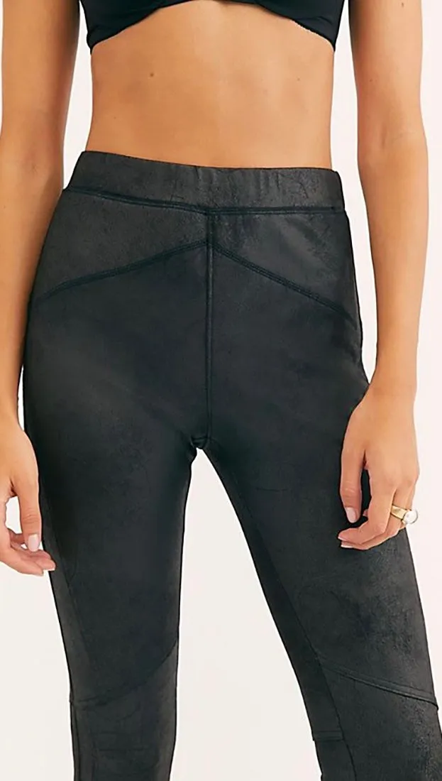 Free People Midnight Vegan Suede Skinny Black