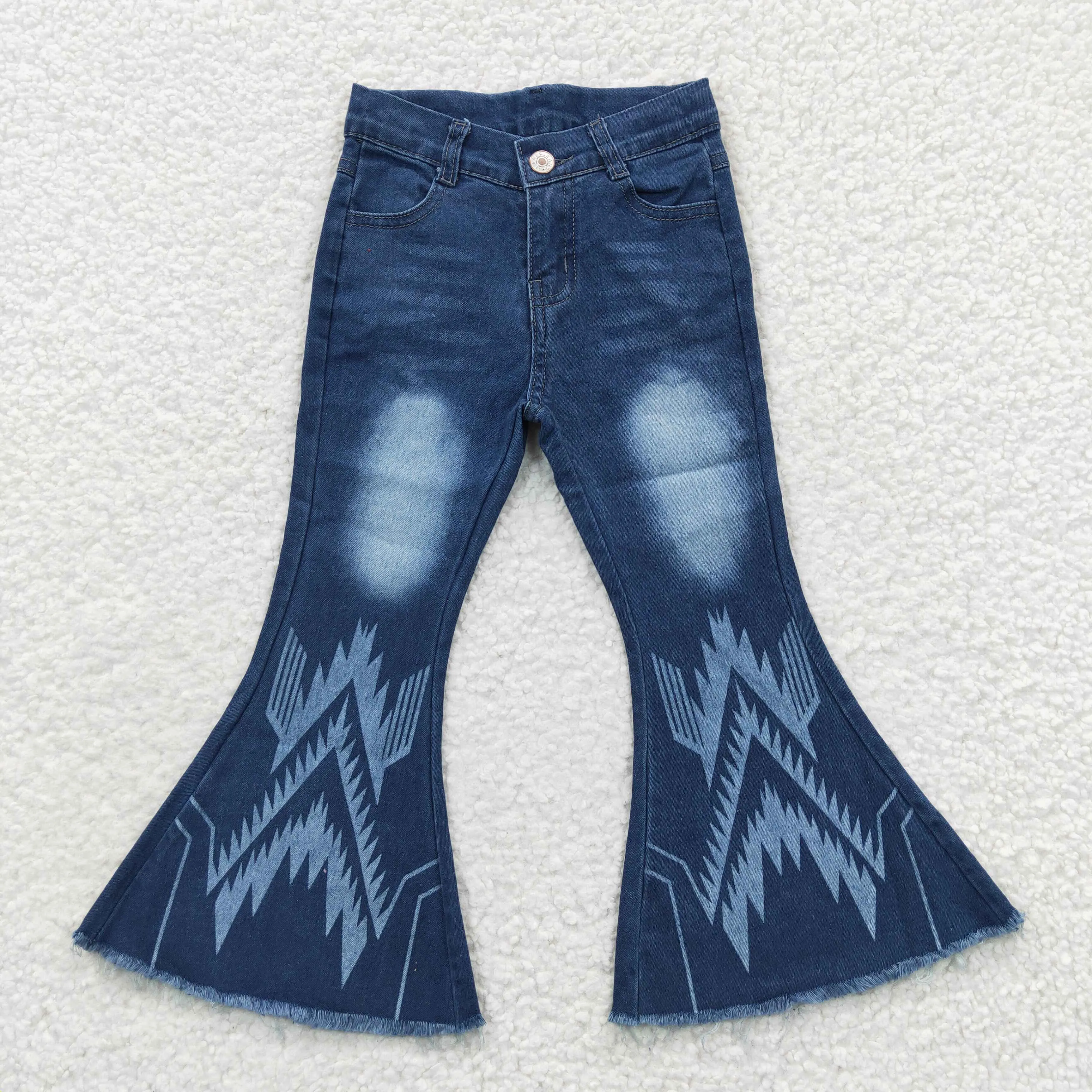 girls geometric printed jeans P0126