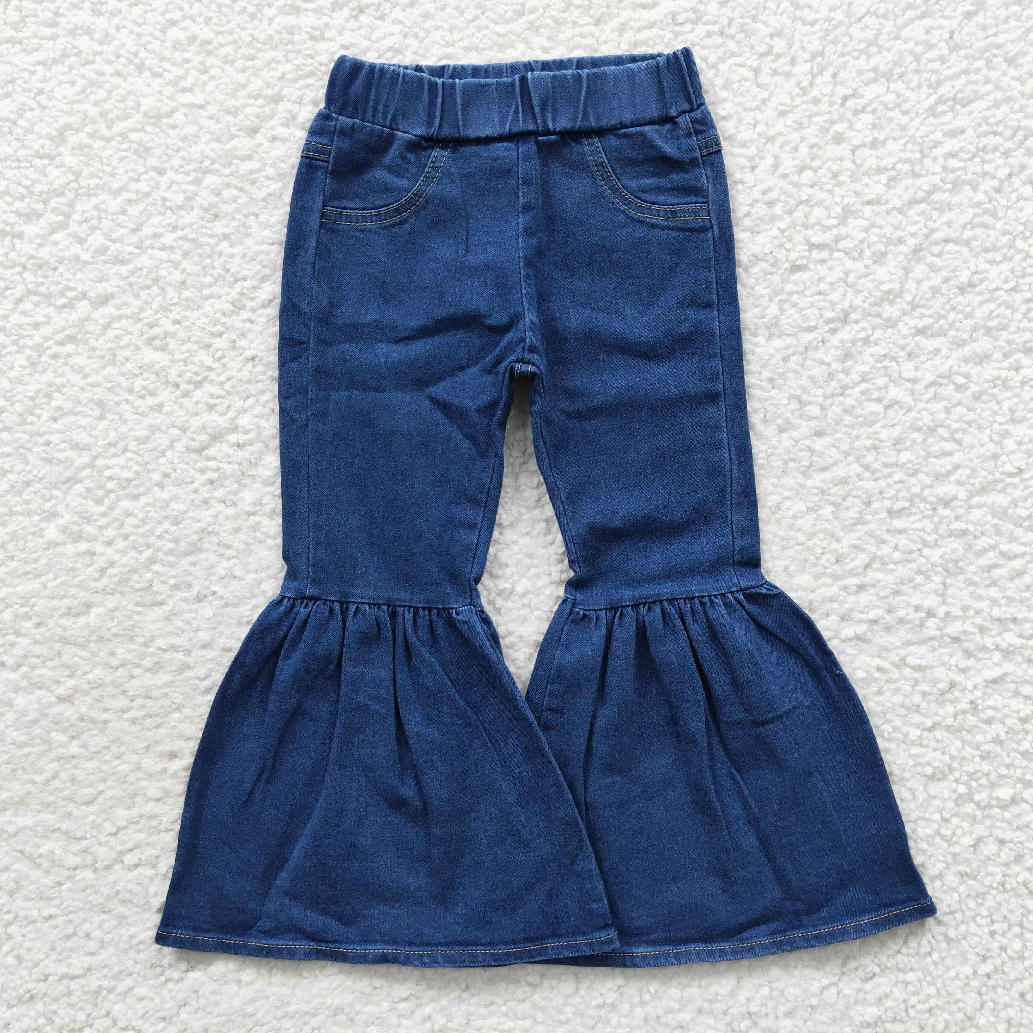 girls navy solid color jeans P0071