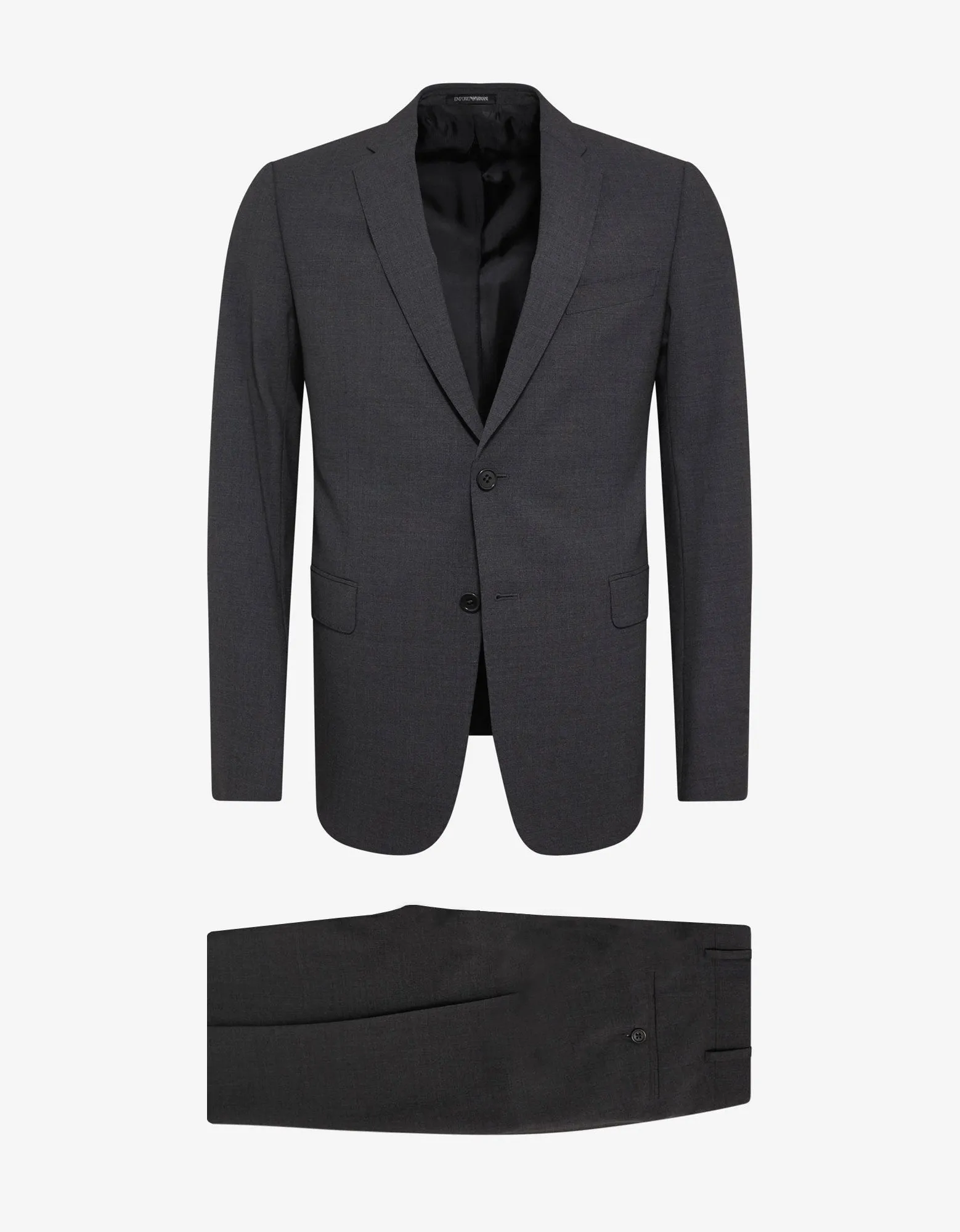 Grey Wool-Blend Two-Button Suit