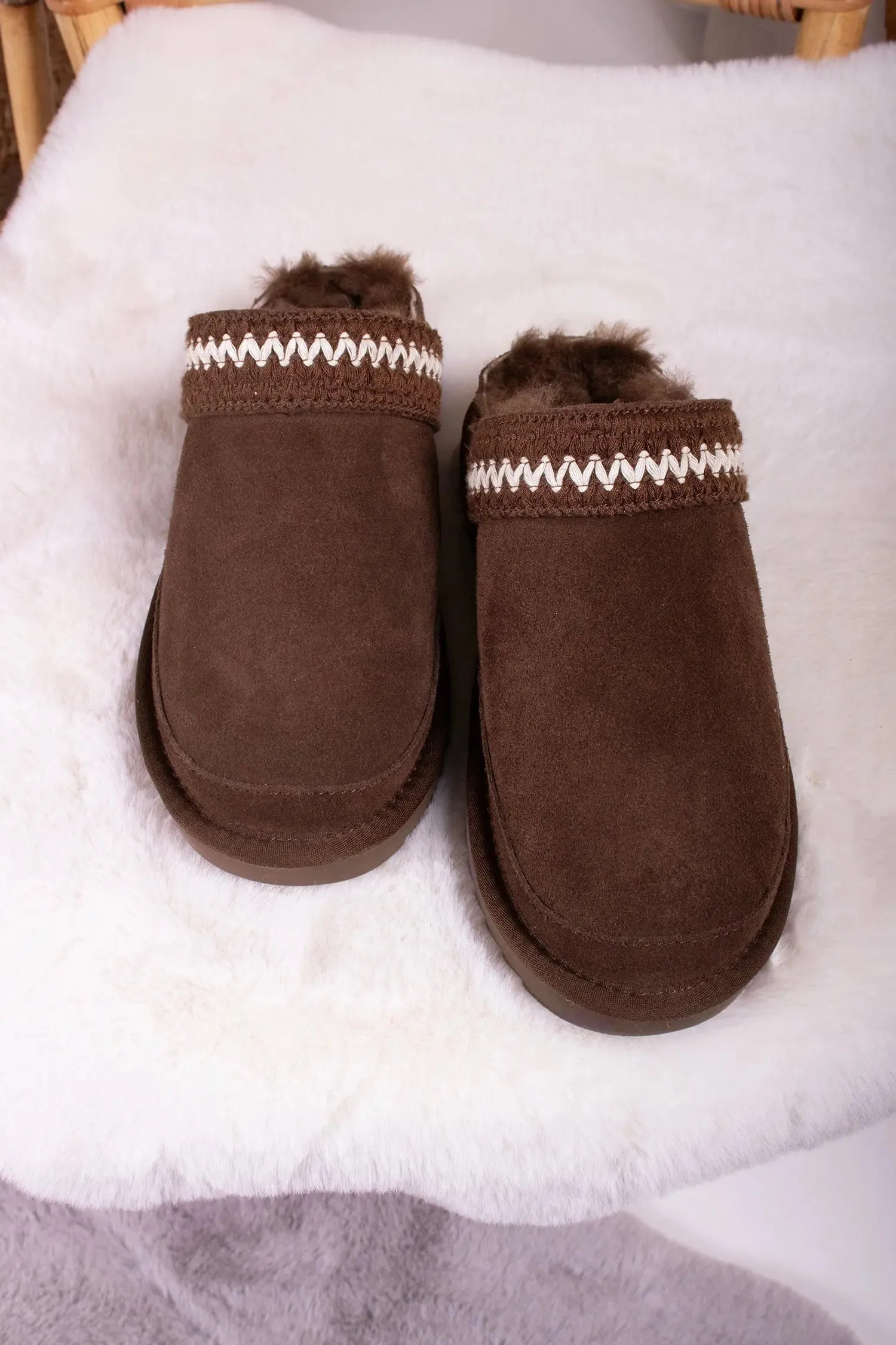 Hallie Sheepskin Multiway Slippers in Chocolate