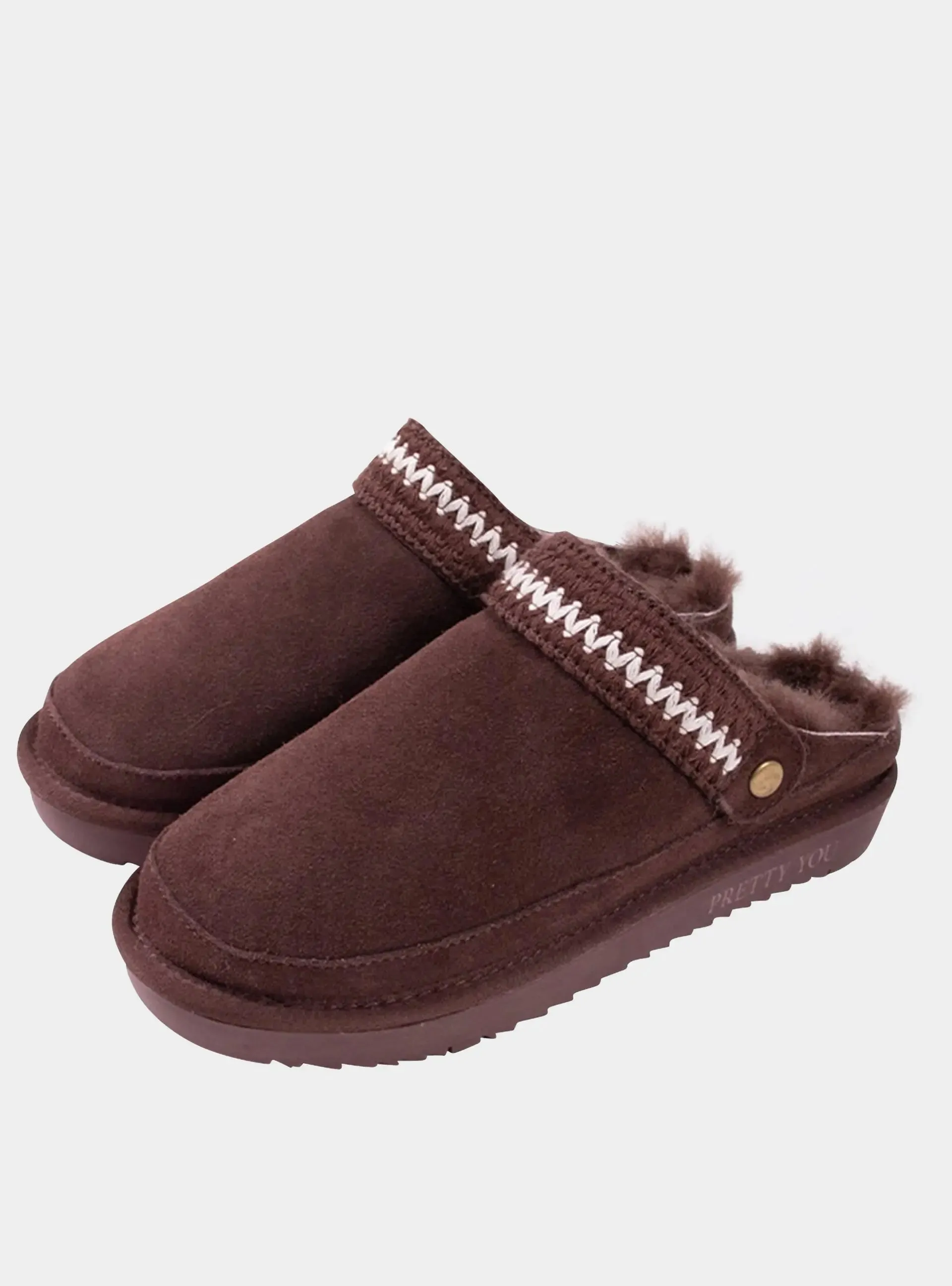 Hallie Sheepskin Multiway Slippers in Chocolate