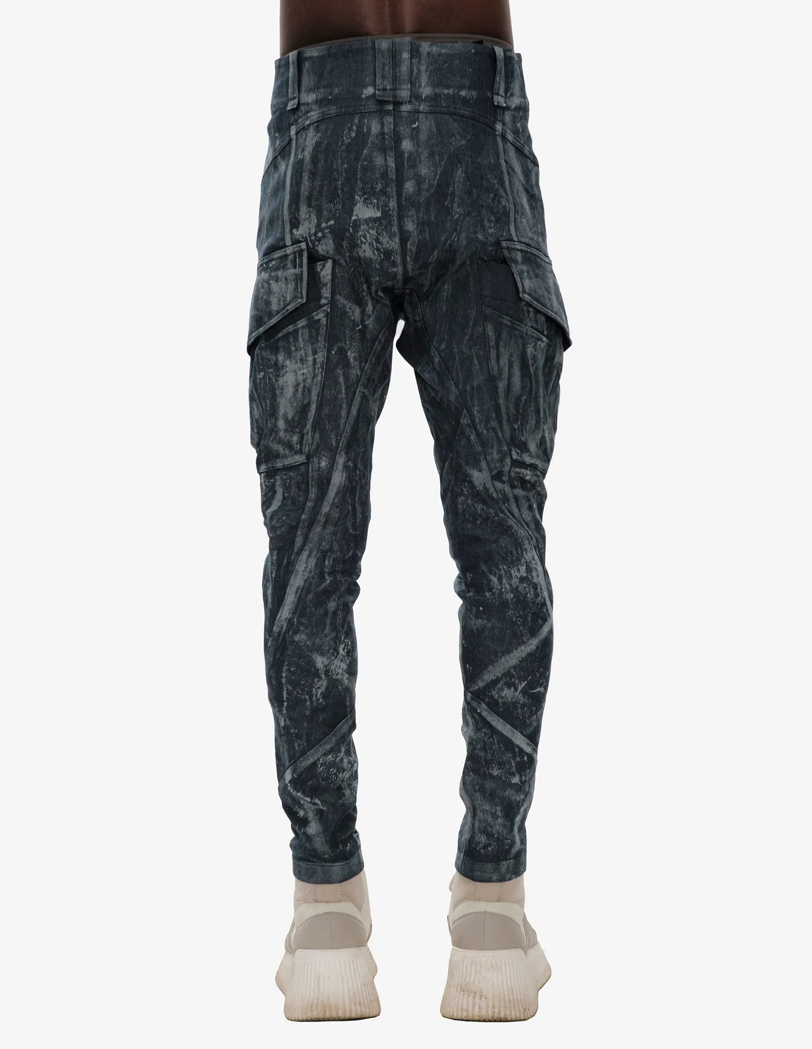 Hand-Dyed Textured Denim Pants