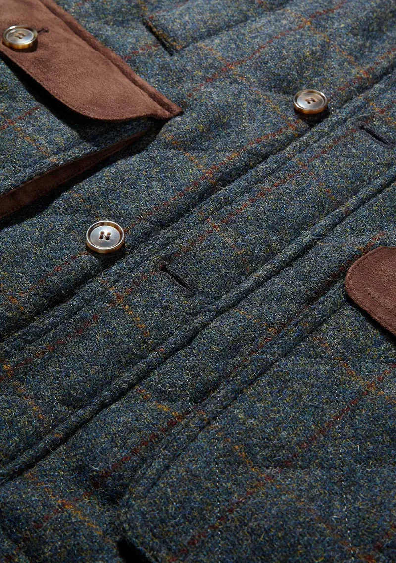 Harris Tweed Chuck Gilet Vest | Blue Multi