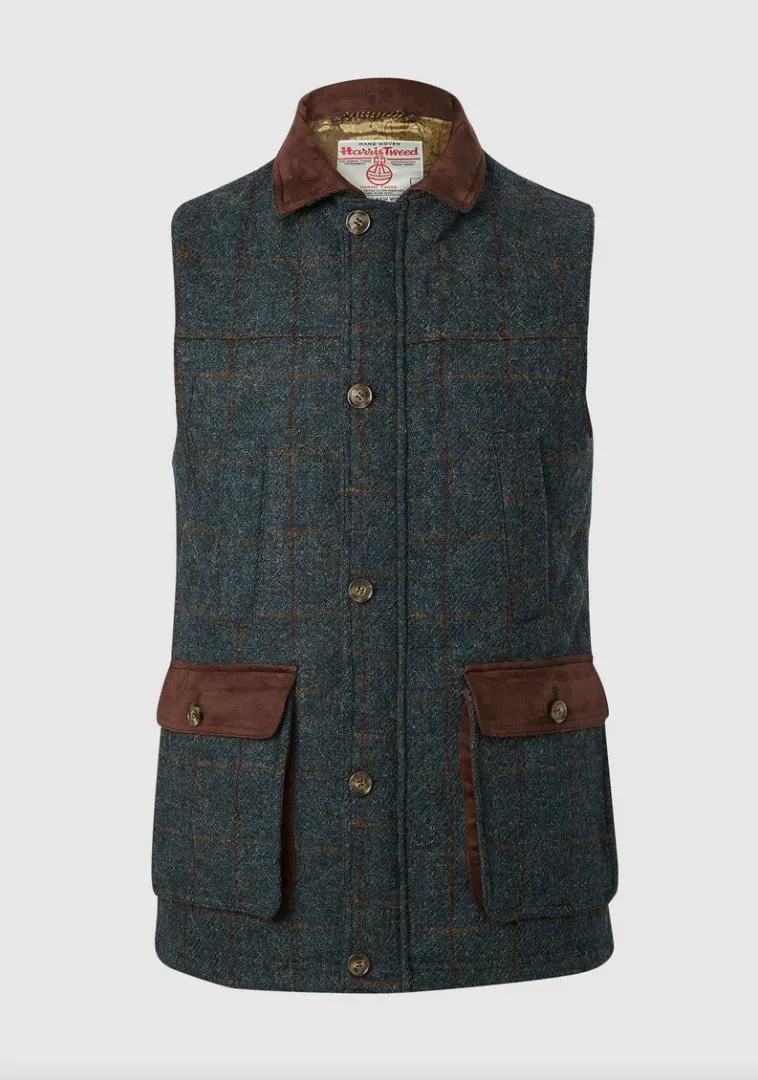 Harris Tweed Chuck Gilet Vest | Blue Multi