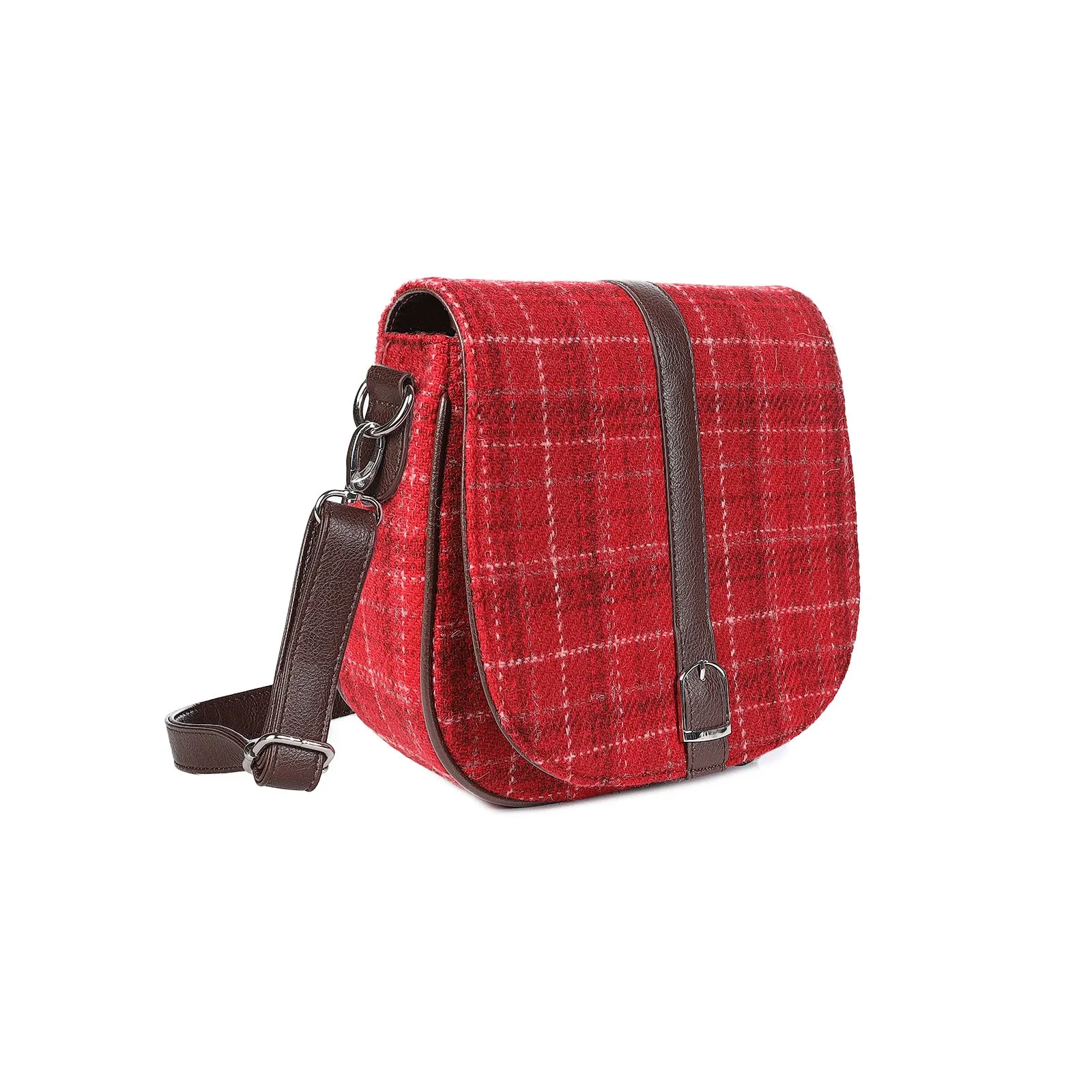 Harris Tweed Ladies Shoulder Bag - Beauly Red Check