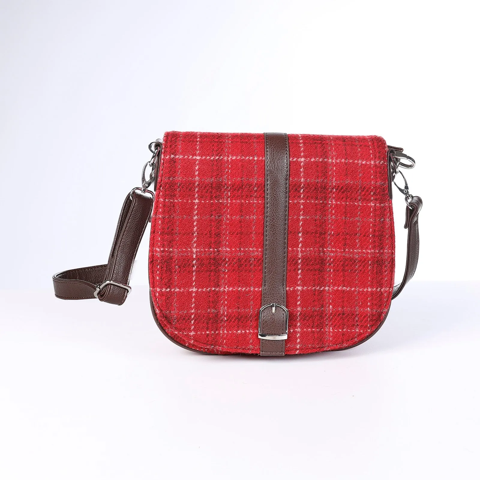 Harris Tweed Ladies Shoulder Bag - Beauly Red Check