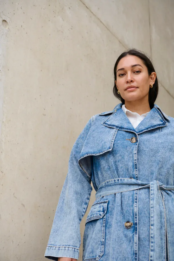 Kaffe Curve Denim Trenchcoat