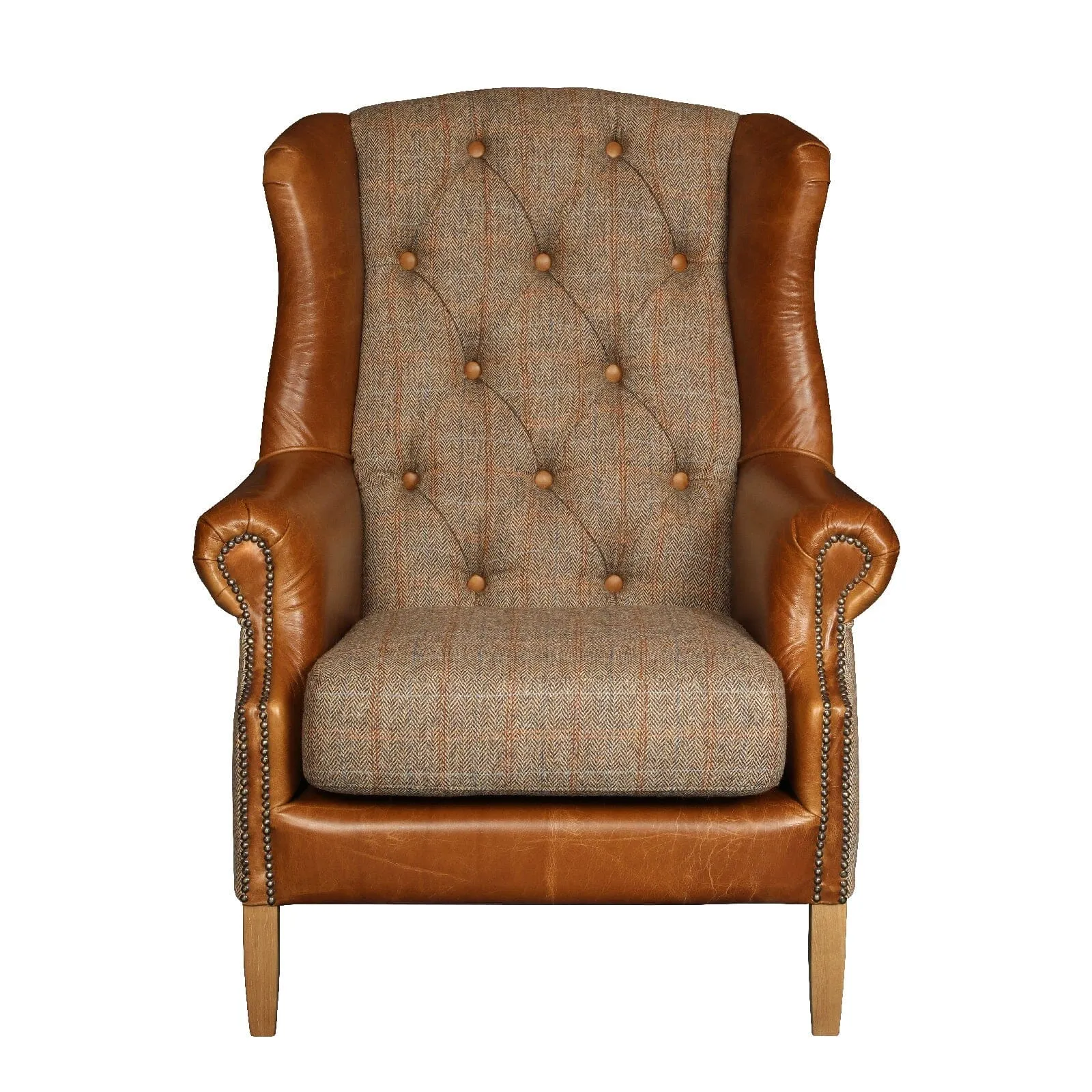 Kew Wing Armchair - Hunting Lodge Harris Tweed