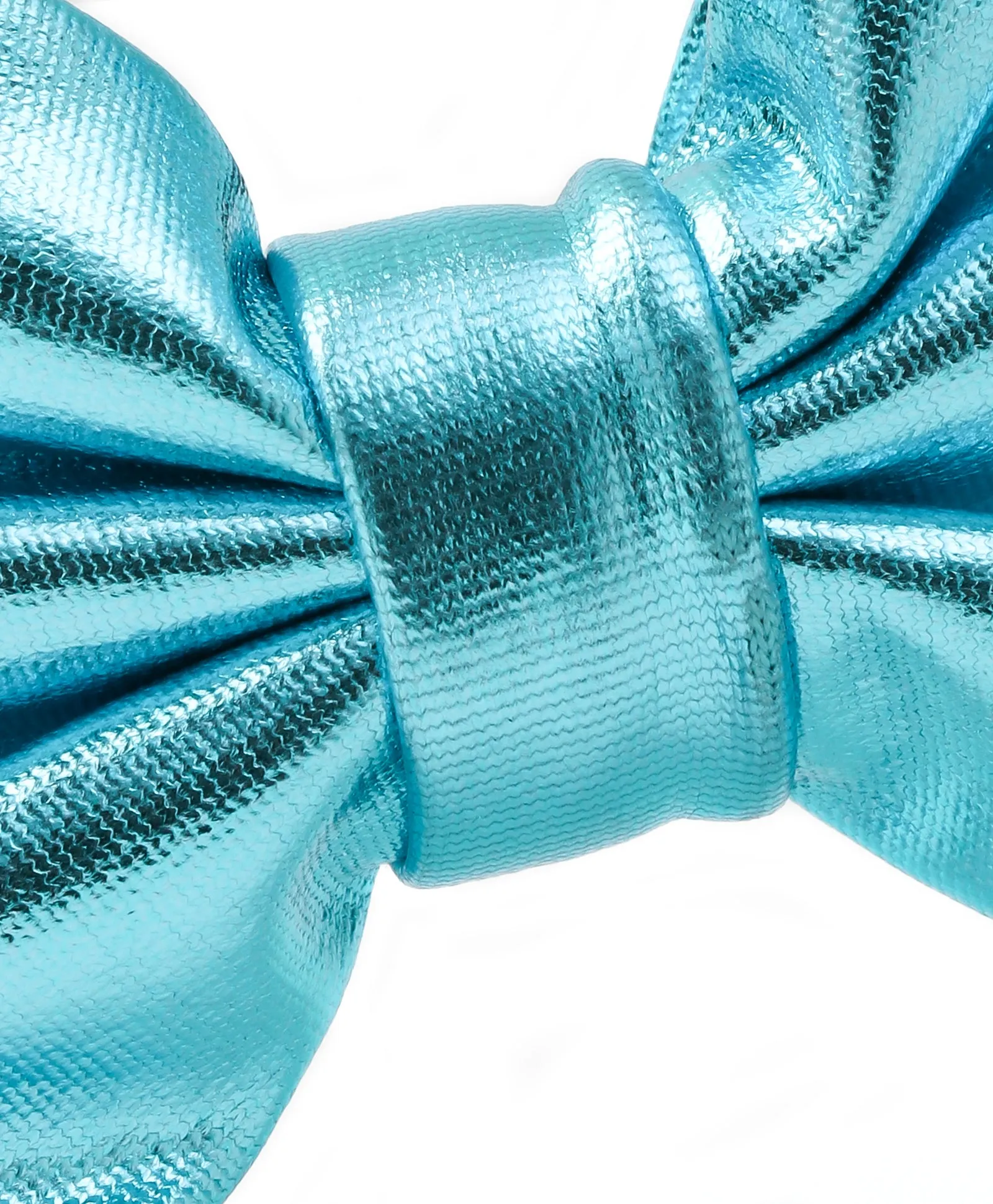 Leather Bow Hair Band - Light Blue