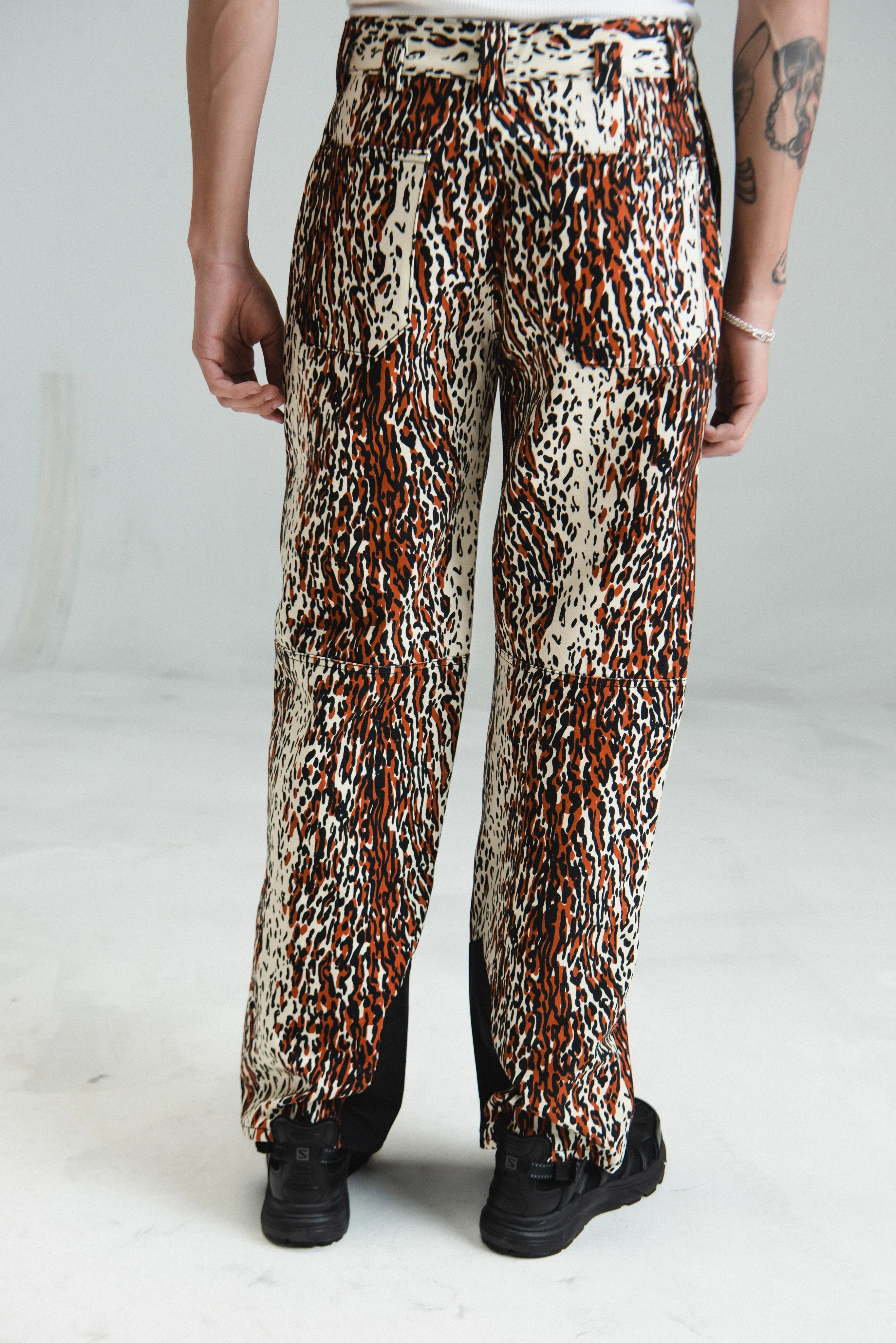 Leopard Print Canvas Action Pants