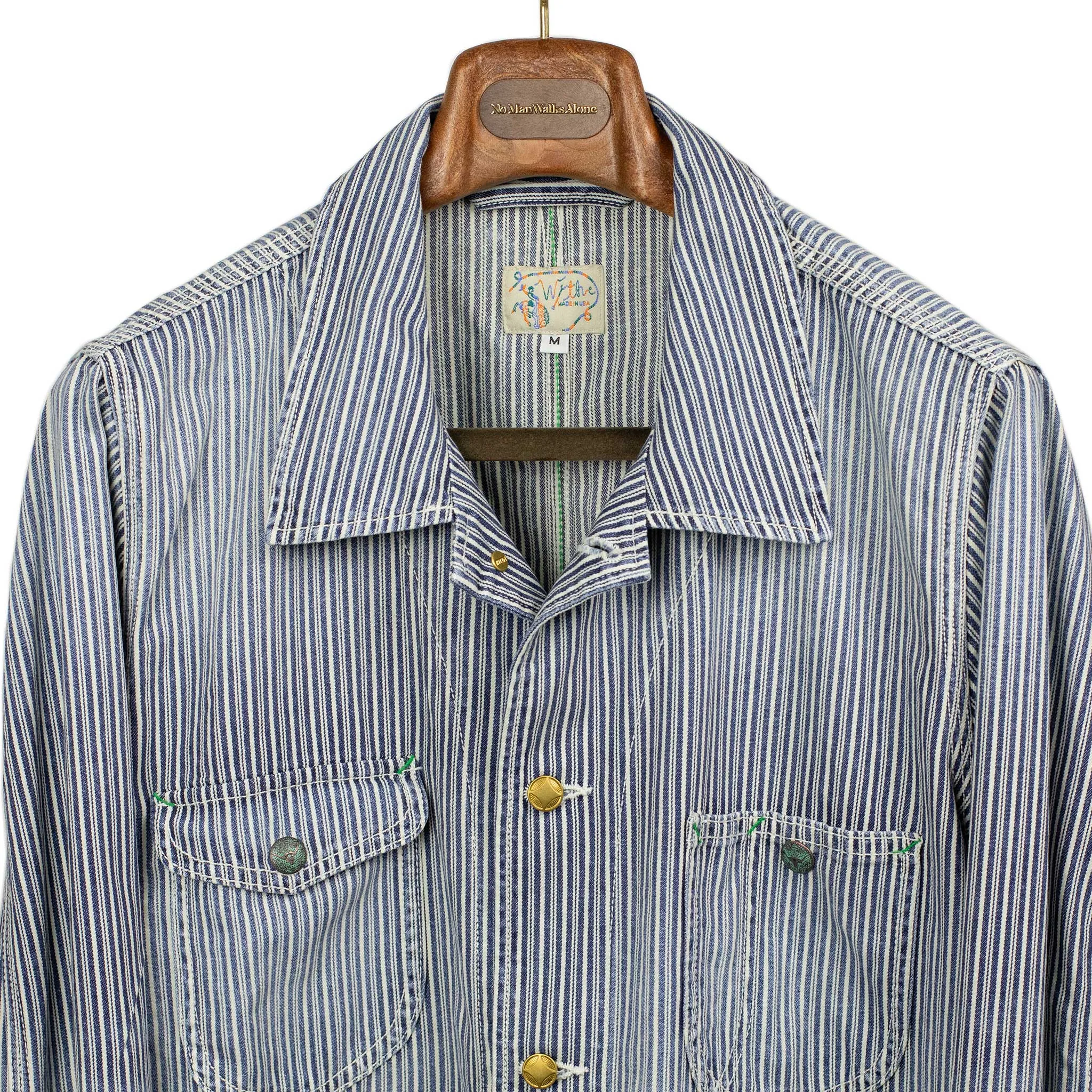 Liberty Stripe barn jacket in washed denim