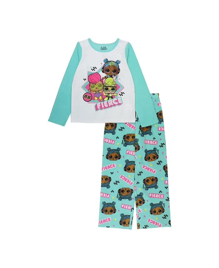 Lol Surprise! Little Girls 2 Piece Set Top and Pajama Green Size 6