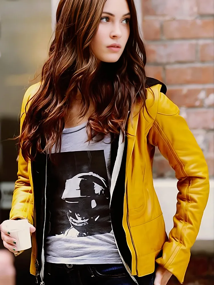 Megan Fox Yellow Leather Jacket Ninja Turtles