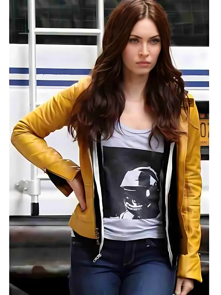 Megan Fox Yellow Leather Jacket Ninja Turtles