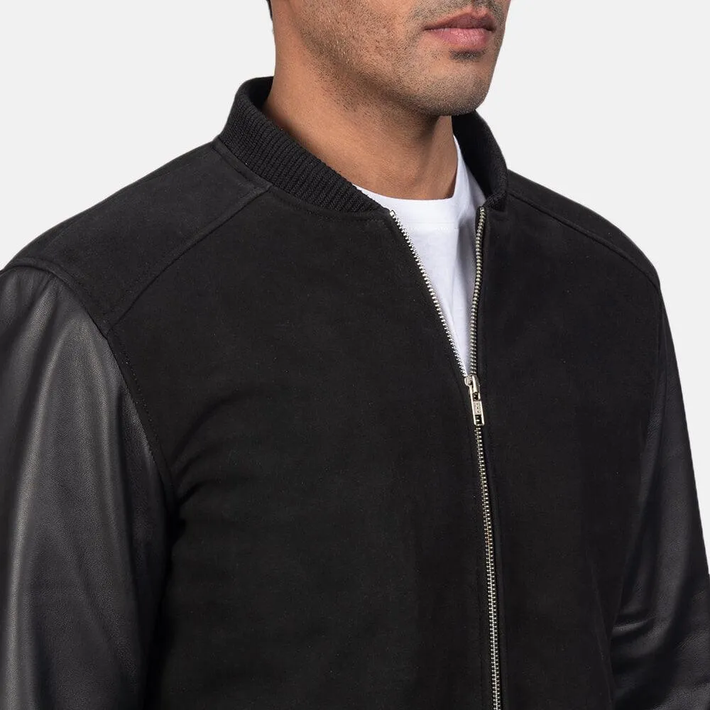 Mens Black Suede Leather Jacket