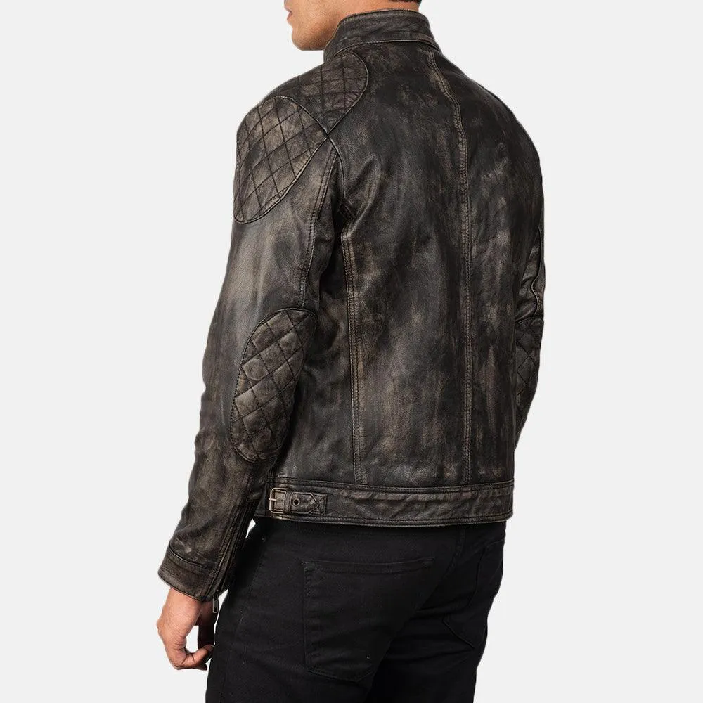 Mens Gatsby Distressed Brown Leather Jacket