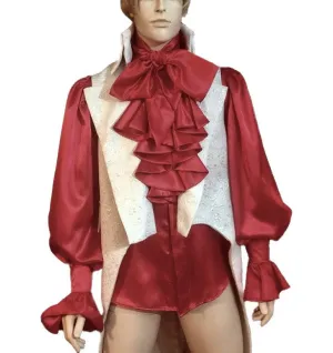 Men's Silk Charmeuse Ruffle Shirt