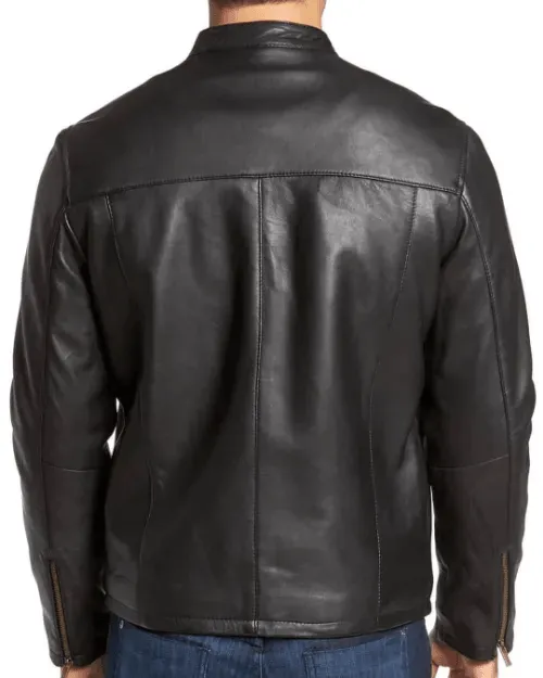 Mens Simple Casual Leather Jacket