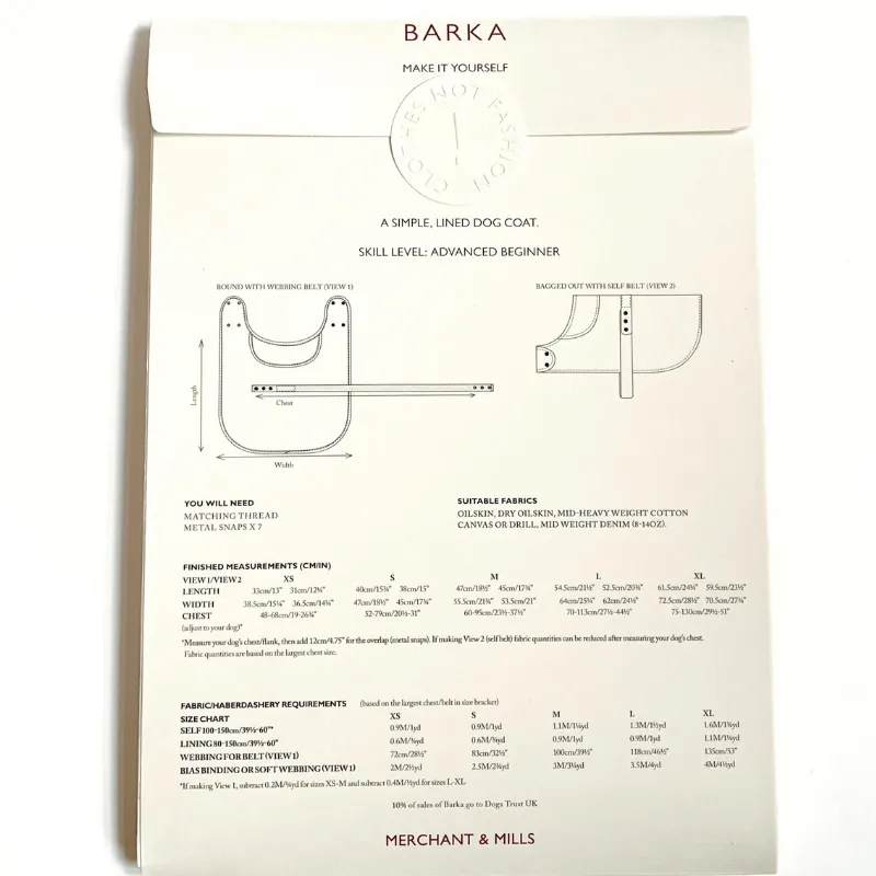 Merchant & Mills Pattern : Barka