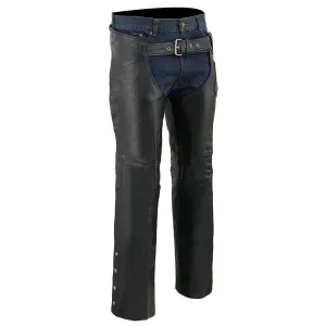 Milwaukee Leather Chaps for Men's Black Premium Leather Fully Lined -