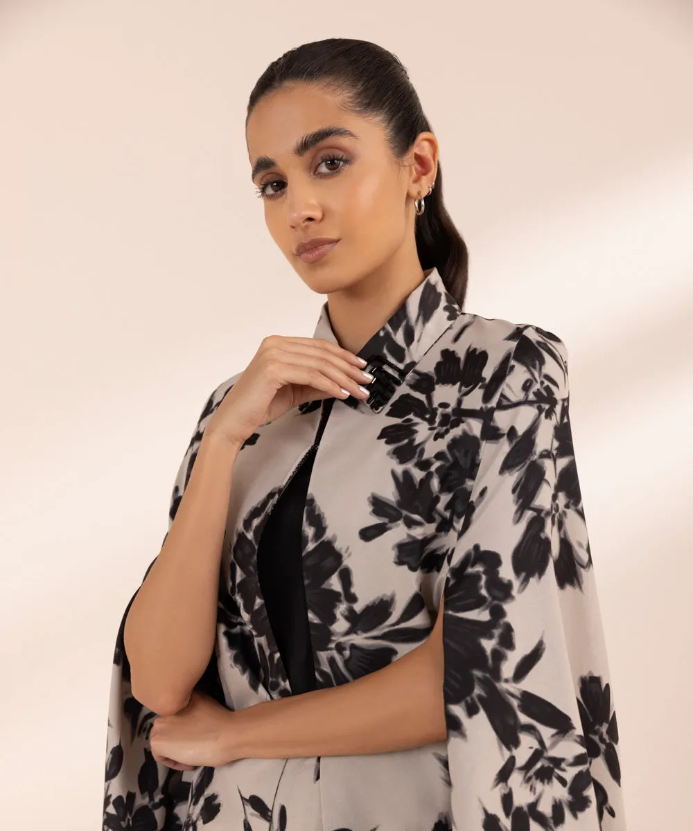 Monochrome '24-2 Piece - Printed Silk Suit - U2Tsl24V43Uc