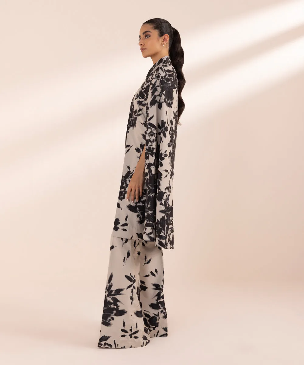 Monochrome '24-2 Piece - Printed Silk Suit - U2Tsl24V43Uc