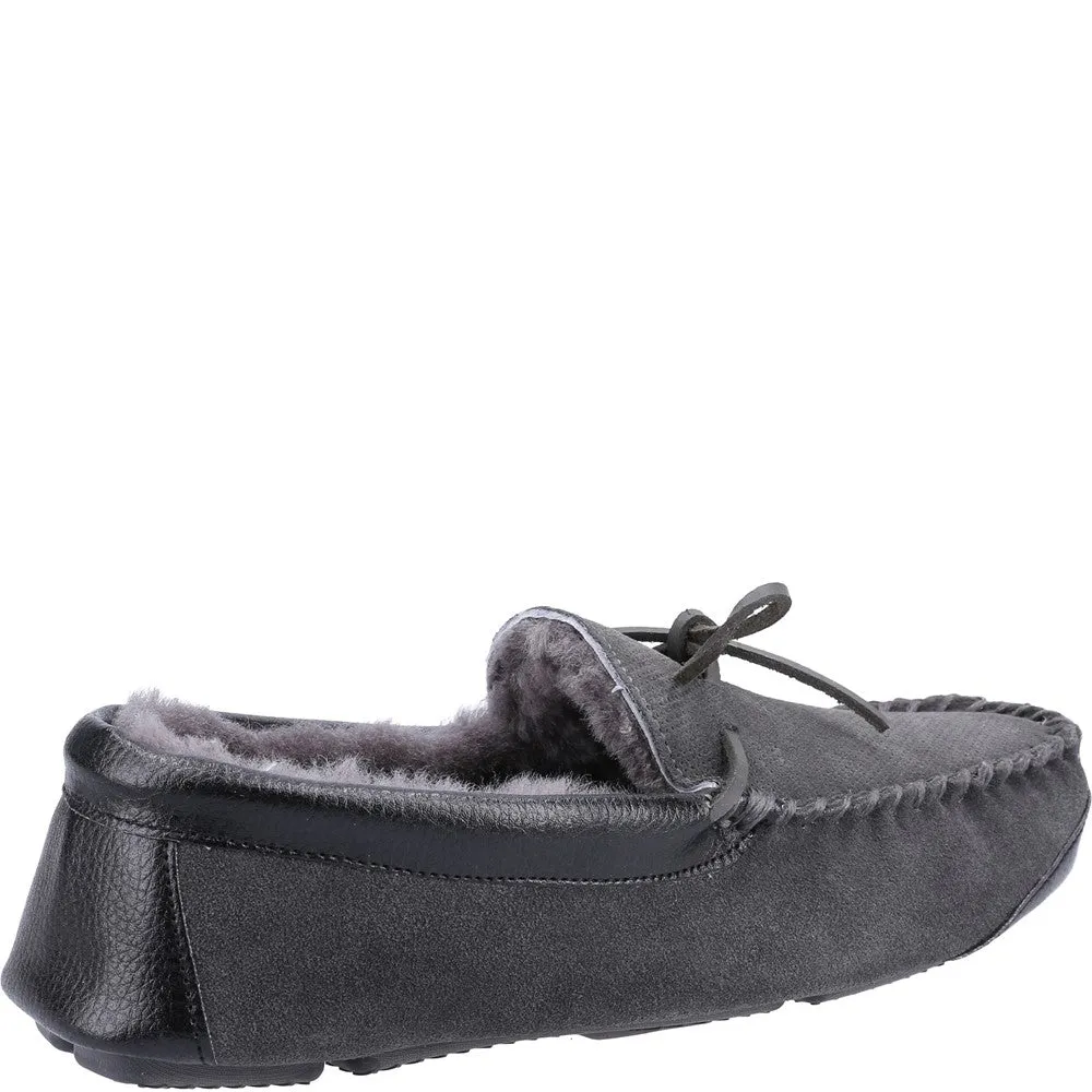 Northwood Sheepskin Moccasin Slippers Grey