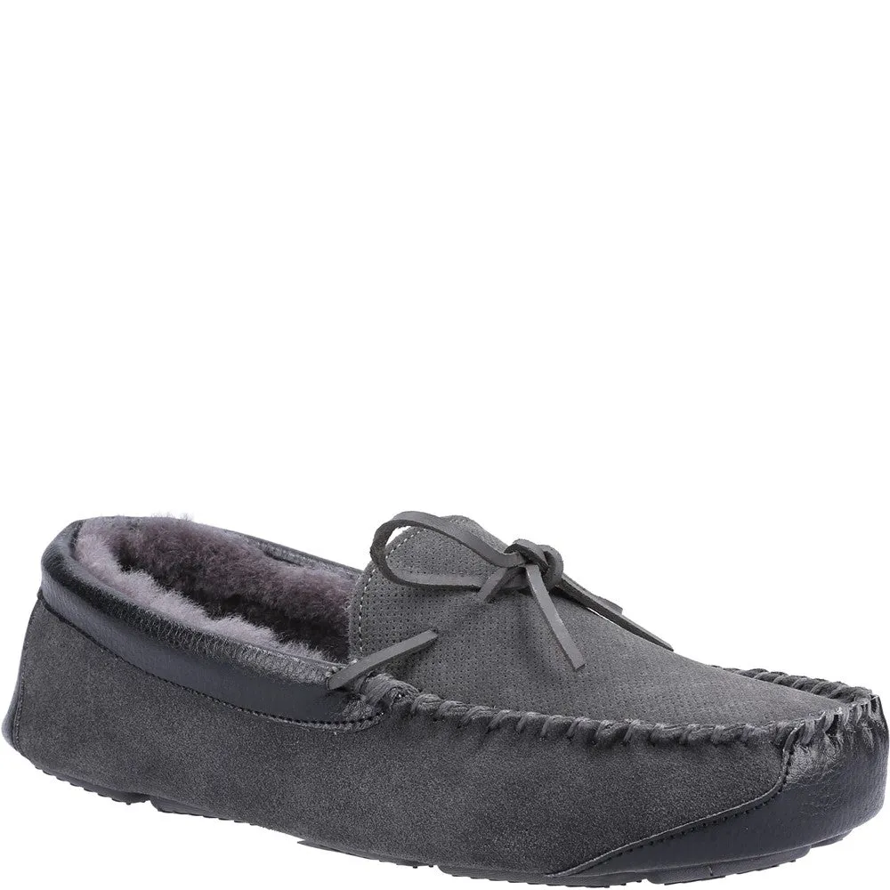 Northwood Sheepskin Moccasin Slippers Grey