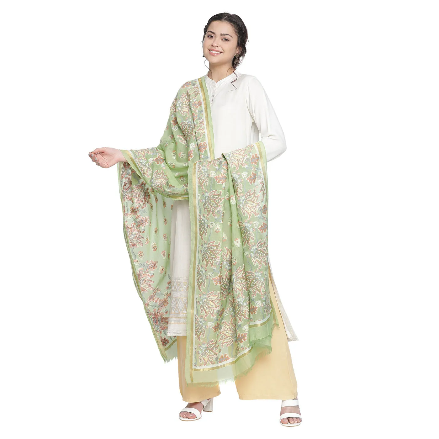 Off White Woven Design Cotton Silk Blend Unstitched Suit Co-ords Set