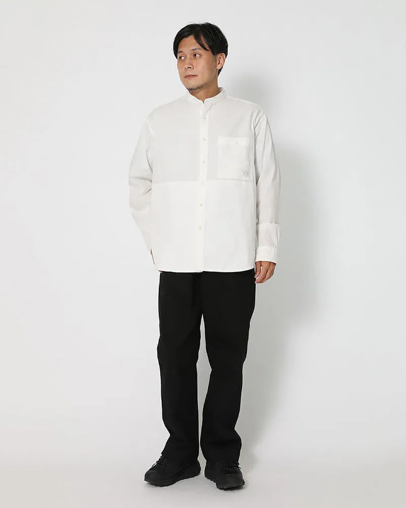 Organic Cotton Poplin Stand-Collar Shirt