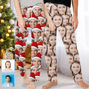 Personalized Long Pajama Pants Unisex Lacing Custom Seamless Face Sleepwear Slumber Party