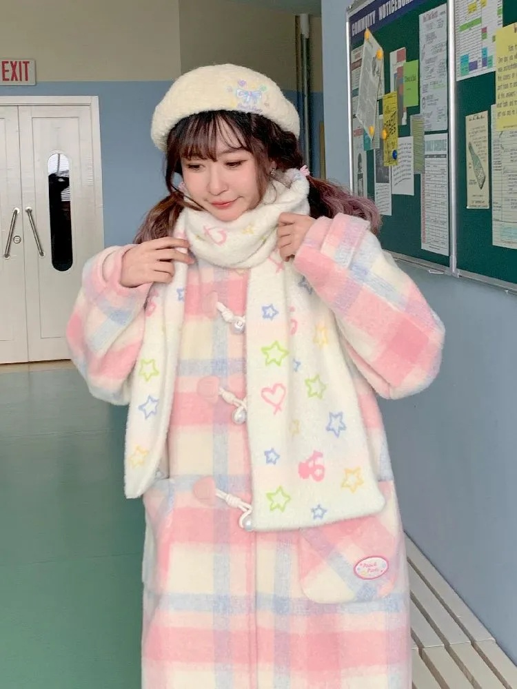 Pink Plaid tweed coat【s0000005275】