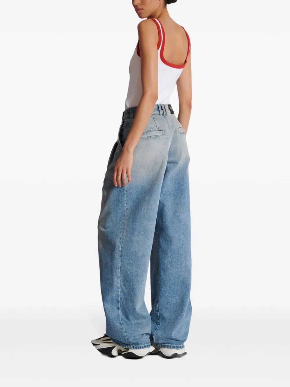 Pleated Loose Denim Pants