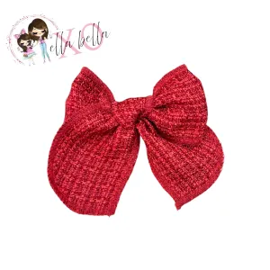 Certainly! To optimize the title of an e-commerce product like Red Tweed Bow, we can add descriptive and enticing modifiers to make it more appealing to potential buyers. Heres an optimized version:

Elegant Red Tweed Bow Tie for Men - Classic Style Accessory for Formal & Casual Wear

This optimized title includes:

1. **Elegant** - a modifier to add a sense of refinement and appeal.
2. **Bow Tie** - specifies the type of bow, making it more searchable.
3. **for Men** - specifies the target audience.
4. **Classic Style Accessory** - provides additional context and enhances appeal.
5. **for Formal & Casual Wear** - broadens the potential usage, making it appealing for different occasions.